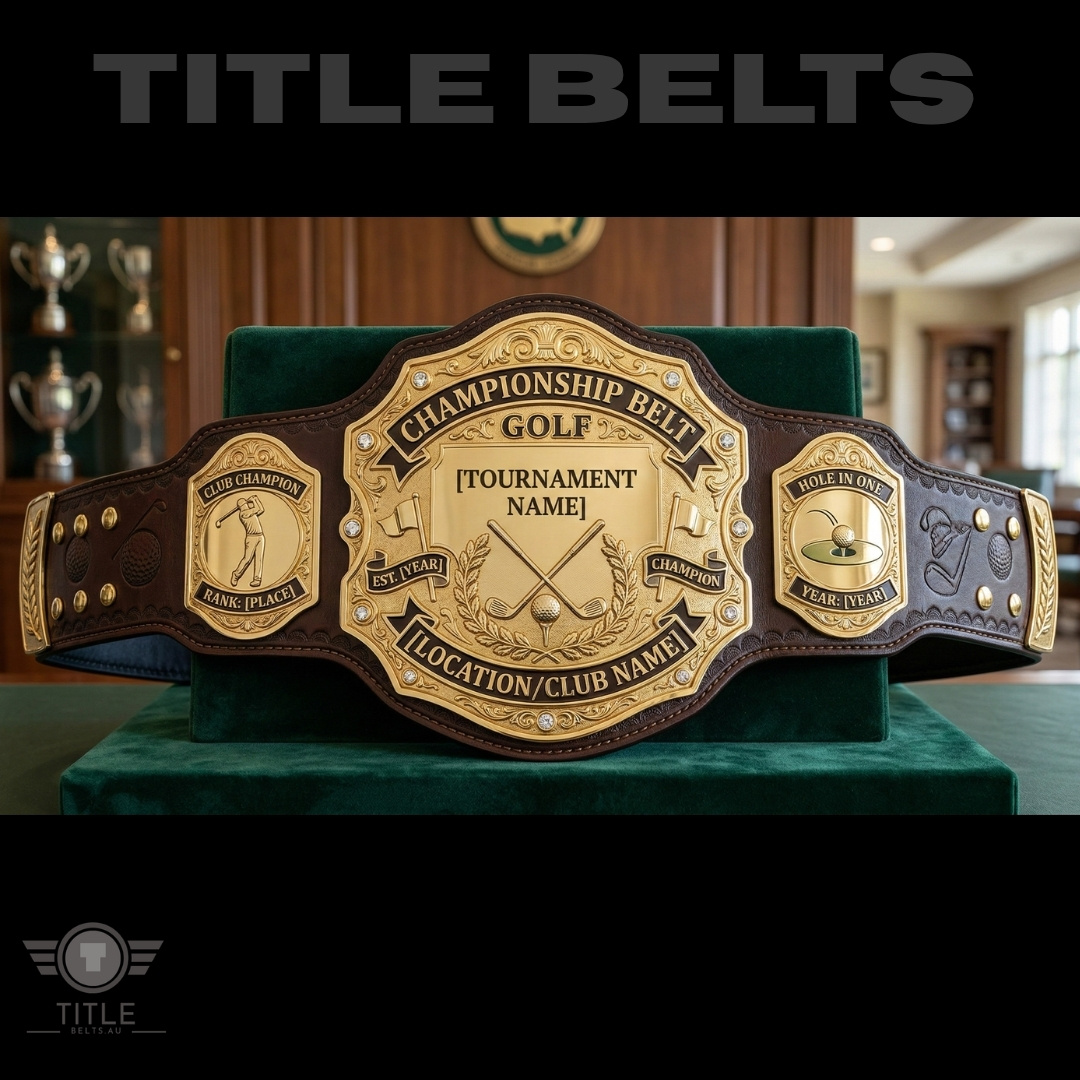 Custom Golf Championship Title Belt | Premium Golf Trophy Award Custom Golf Championship Title Belt